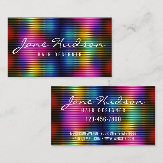 Kleurrijk minimalistisch elegant ontwerp visitekaartje (Voorkant / Achterkant)