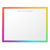 Kleurrijk minimalistisch modern regenboog rand Not Notitieblok (Voorkant)
