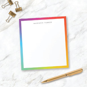 Kleurrijk minimalistisch modern regenboog rand Not Notitieblok