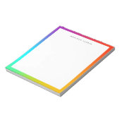Kleurrijk minimalistisch modern regenboog rand Not Notitieblok (Linkerzijde)