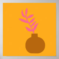 Kleurrijk Minimalistische Botanische Planten Kunst