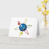 Kleurrijk model van het atoom kaart (Gele Bloem)