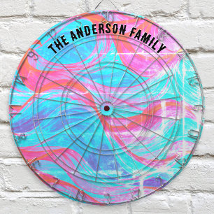 Kleurrijk Modern Abstract Golfpatroon Persoonlijk Dartbord