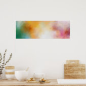 Kleurrijk modern Abstract kunstblauw groen roze Poster (Keuken)