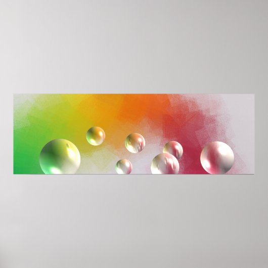 Kleurrijk modern Abstract kunstblauw rood geel Poster (Voorkant)