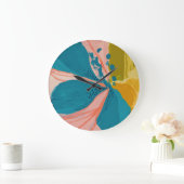 Kleurrijk modern, Abstract kunstlicht roze blauw Grote Klok (Huis)