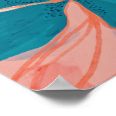 Kleurrijk modern, Abstract kunstlicht roze blauw Poster (Hoek)