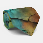 Kleurrijk modern abstract met stoere textuur  stropdas (Opgerold)