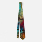 Kleurrijk modern abstract met stoere textuur  stropdas (Achterkant)