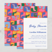 Kleurrijk modern Abstract rood uniek Baby shower Kaart (Voorkant / Achterkant)