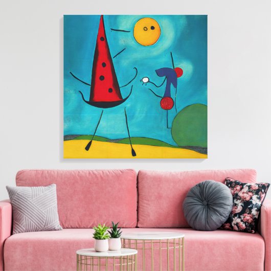 Kleurrijk Modern Abstractste Hallo Canvas Afdruk (Insitu (Woonkamer))