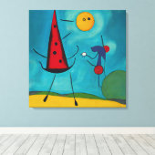 Kleurrijk Modern Abstractste Hallo Canvas Afdruk (Insitu (Houten vloer))