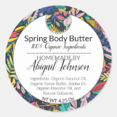 Kleurrijk modern blaasje met schuifknop / scrub-la ronde sticker (Voorkant)