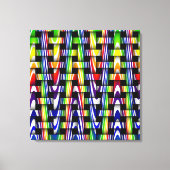 Kleurrijk modern blauw groen gele zigzagpatroon canvas afdruk (Voorkant)