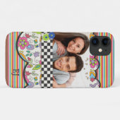 Kleurrijk modern bloemendesign met gepersonaliseer Case-Mate iPhone case (Achterkant (horizontaal))