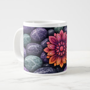 KLEURRIJK MODERN BLOEMENGEschenk DOCHTER ZUSTER MO Grote Koffiekop