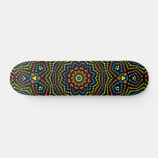 Kleurrijk Modern Cool & Trendy Dot Art Skateboard (Horizontaal)