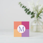 Kleurrijk Modern Custom Monogram Initiaal Vierkante Visitekaartje (Staand voorkant)