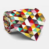 Kleurrijk modern driehoekspatroon stropdas (Opgerold)