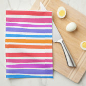 Kleurrijk modern eenvoudig regenboogpatroon theedoek (Quarter Fold)