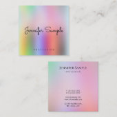 Kleurrijk Modern Elegant Sjabloon Typografie Scrip Vierkante Visitekaartje (Voorkant / Achterkant)