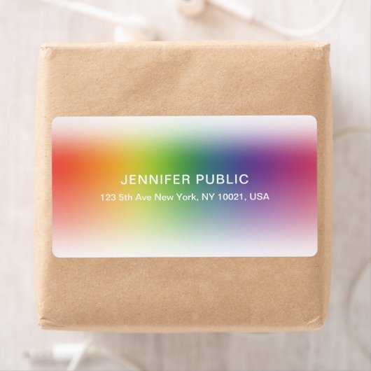 Kleurrijk Modern Elegant Sjabloon Verzendadres Etiket (Insitu)