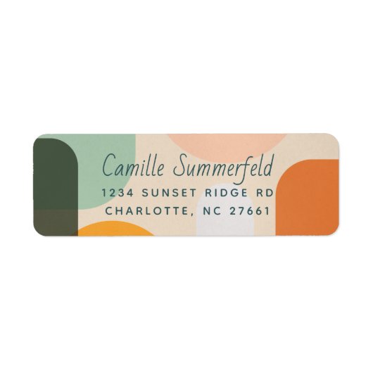 Kleurrijk modern formaat Retouradres Etiket (Voorkant)