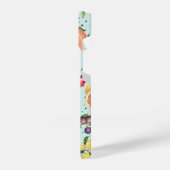 Kleurrijk modern fruitpatroon Blauw iPhone Hoesje (Linkerkant)