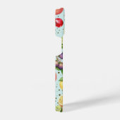 Kleurrijk modern fruitpatroon Blauw iPhone Hoesje (Rechterkant)