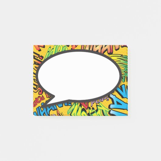Kleurrijk Modern Fun Speech Bubble Comic Book Post-it® Notes (Voorkant)