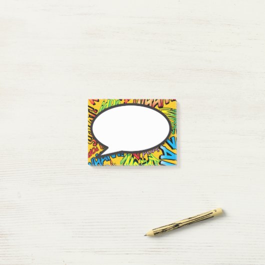 Kleurrijk Modern Fun Speech Bubble Comic Book Post-it® Notes (Op bureau)
