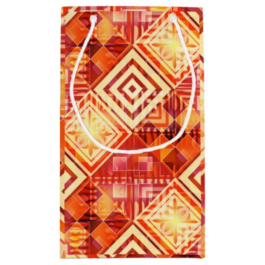 Kleurrijk modern geometrisch feestelijk ontwerp klein cadeauzakje (Achterkant)