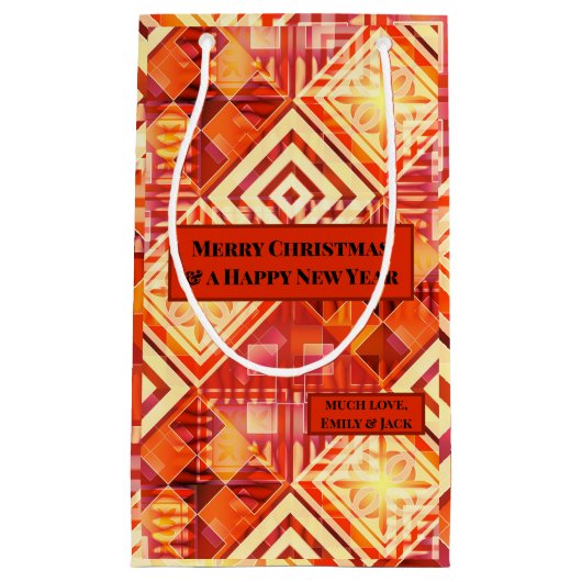 Kleurrijk modern geometrisch feestelijk ontwerp klein cadeauzakje (Voorkant)