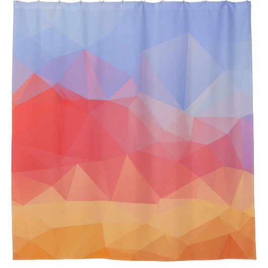 Kleurrijk modern geometrisch naadloos patroon douchegordijn (Voorkant)