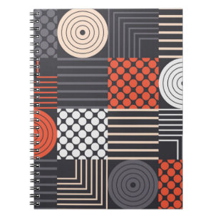 Kleurrijk modern geometrisch naadloos patroon notitieboek