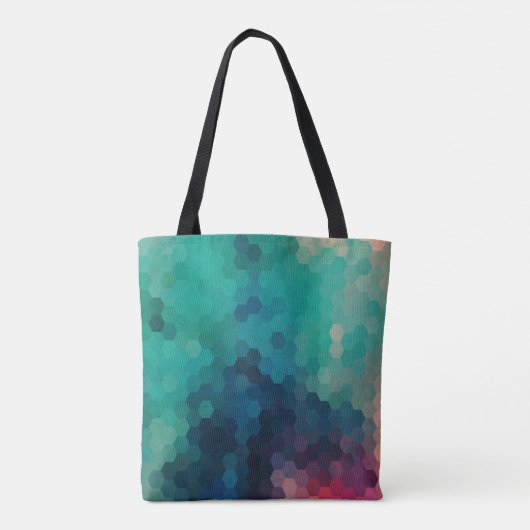 Kleurrijk Modern Geometrisch Octagon Patroon Tote Bag (Achterkant)