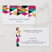 Kleurrijk modern geometrisch ontwerp visitekaartje (Voorkant / Achterkant)