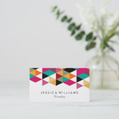 Kleurrijk modern geometrisch ontwerp visitekaartje (Staand voorkant)