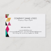 Kleurrijk modern geometrisch ontwerp visitekaartje (Achterkant)