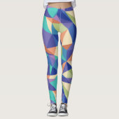 Kleurrijk modern geometrisch patroon leggings (Voorkant)