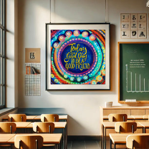 Kleurrijk Modern Good Friend Inspirivity Poster