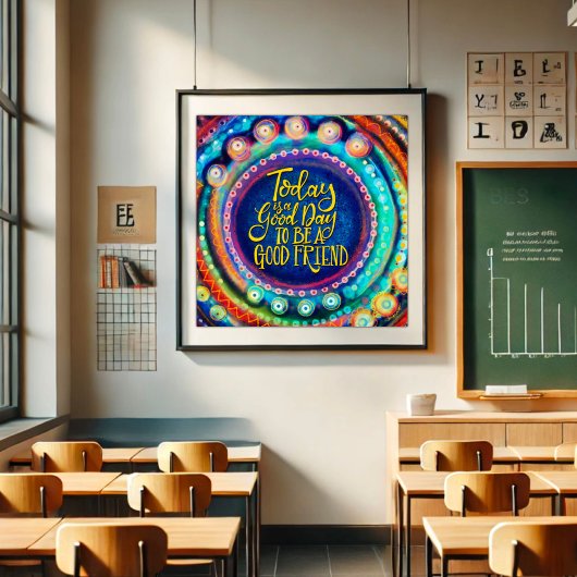 Kleurrijk Modern Good Friend Inspirivity Poster