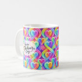 Kleurrijk Modern Hartpatroon Valentijnsdag Koffiemok (Voorkant links)