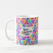 Kleurrijk Modern Hartpatroon Valentijnsdag Koffiemok (Links)