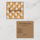 Kleurrijk Modern Hedendaags geometrisch patroon Vierkante Visitekaartje (Voorkant / Achterkant)