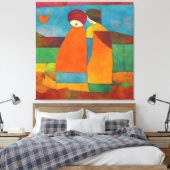 Kleurrijk, modern impressionistisch koppel #1 canvas afdruk (Insitu (Slaapkamer))