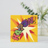 Kleurrijk modern KAPOW-stripboek Kaart (Staand voorkant)