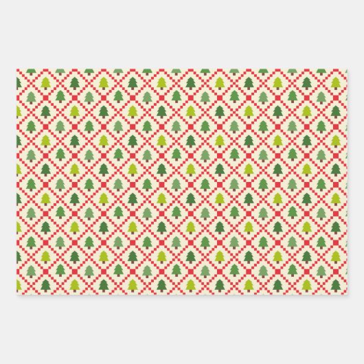 Kleurrijk Modern Kerst Geometrisch Verpakkingsdocu Inpakpapier Vel (Voorkant 2)