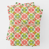 Kleurrijk Modern Kerst Geometrisch Verpakkingsdocu Inpakpapier Vel (In situ)