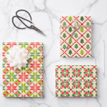 Kleurrijk Modern Kerst Geometrisch Verpakkingsdocu Inpakpapier Vel<br><div class="desc">Feestelijk Holiday Quilt patroon inpakpapier, ontworpen om uw geschenken te voorzien van de nostalgische geest van het vakantieseizoen! Verfraaid met een heerlijk rood en groen quiltpatroon, voegt dit inpakpapier een warm en vrolijk tintje toe aan uw cadeaus. Dompel jezelf onder in het vakantiemuseum terwijl je cadeaus inpakt en de vreugde...</div>